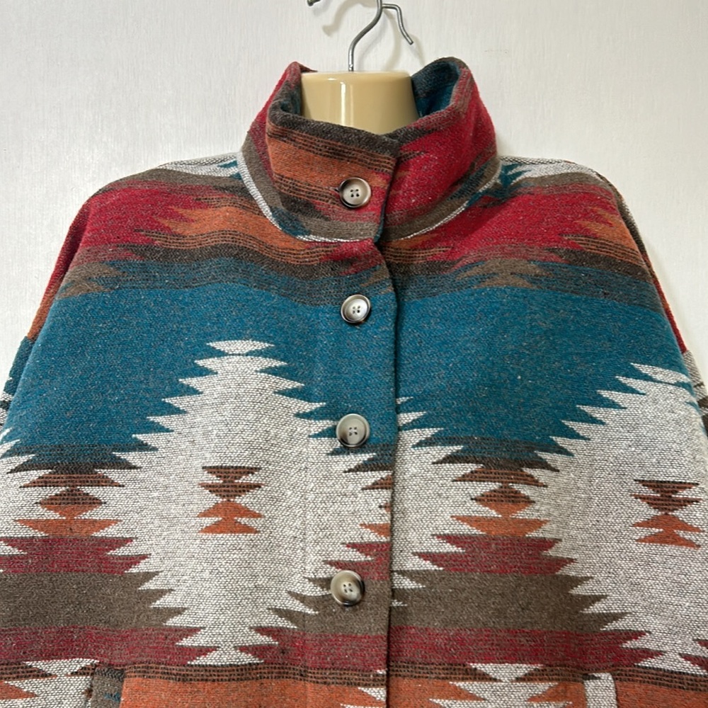 BLUE B COLLECTION WOMEN AZTEC PRINT   BOTTON UP JACKET Sz MD - Picture 3 of 11